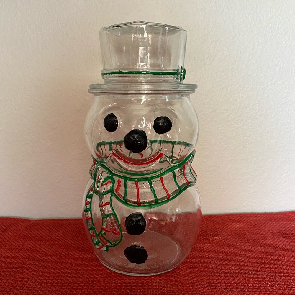 Darling snowman glass jar
